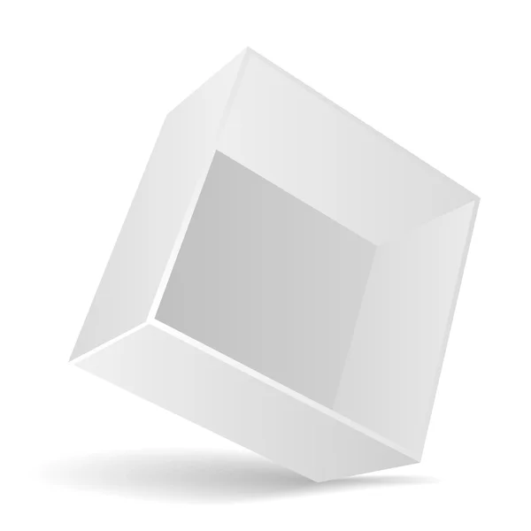 Apri la scatola piatta. Oggetto bianco su sfondo bianco, illustrazione vettoriale — Vettoriale Stock