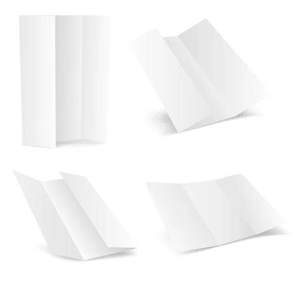 Sammlung verschiedener weißer Notizpapiere auf weißem Hintergrund — Stockvektor