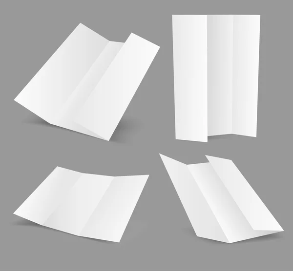 Коллекция белой бумаги, изолированной на сером — стоковый вектор