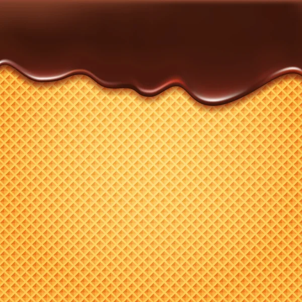 Oblea y chocolate fluido - fondo vectorial — Vector de stock