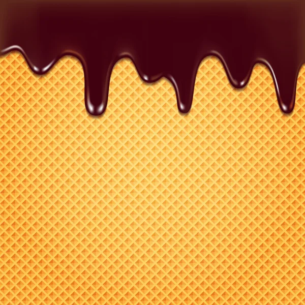 Oblea y chocolate fluido - fondo vectorial — Vector de stock