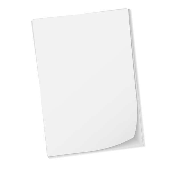 лист бумаги, изолированный на белом
