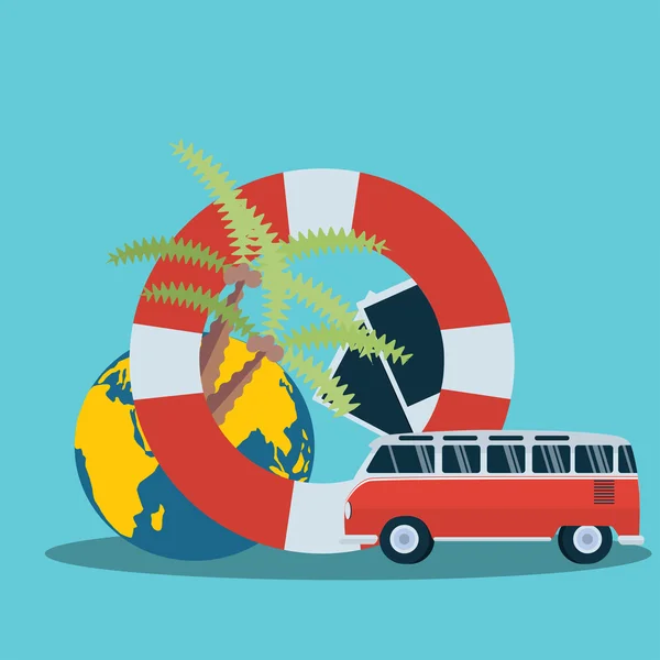 Summer travel concept, vector illustration. — Stock Vector