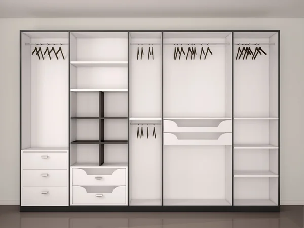 Moderno vestidor vacío en blanco y negro — Foto de Stock
