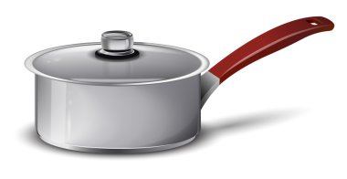 Beyaz bir arka plan üzerinde vektör illüstrasyon izole tavada gıda.