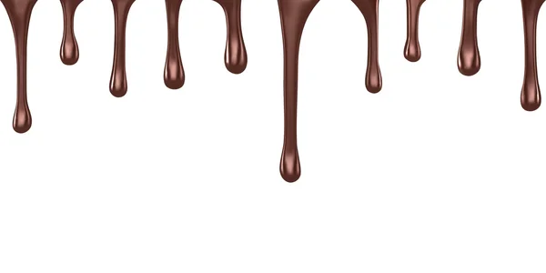 Gorąca czekolada strumieni kapiącą na białym tle — Wektor stockowy