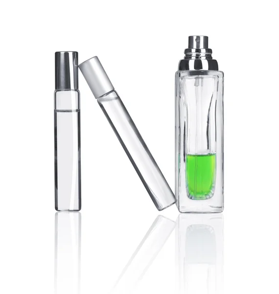 Spray flaskor isolerad på vit bakgrund — Stockfoto