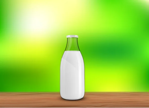 Traditional glass milk bottle. EPS-10 — Stock Vector