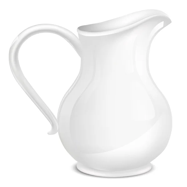 Vector isolated shiny white jug — Stock Vector