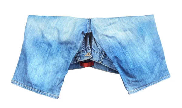 Denim şortları beyaz arkaplanda izole edildi — Stok fotoğraf