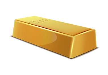 Beyaz bir arka plan üzerinde izole altın bar