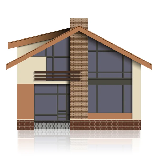 Illustration vectorielle de la maison détaillée isolée sur fond blanc — Image vectorielle