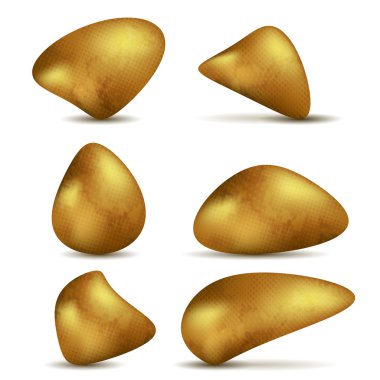 Altın nuggets beyaz arka plan
