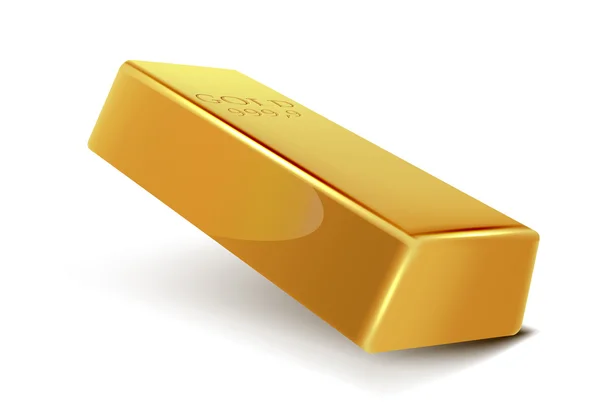 Barra de oro aislada sobre fondo blanco — Vector de stock
