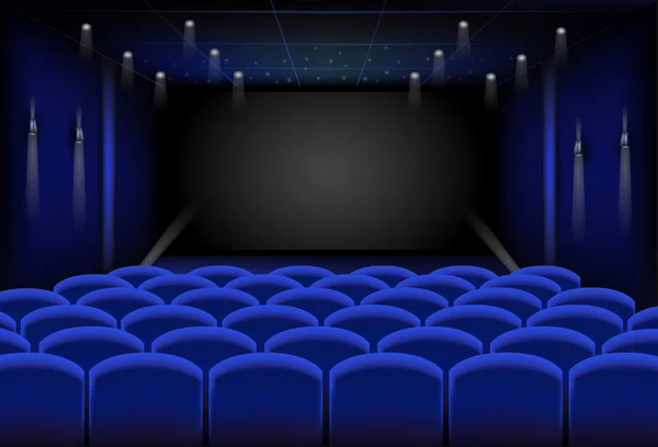 Cine. Salón Azul. ilustración vectorial — Vector de stock