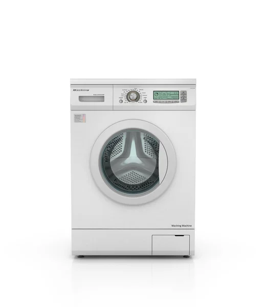 Closed modern washing machine in white color isolated on a white — Stock Photo, Image