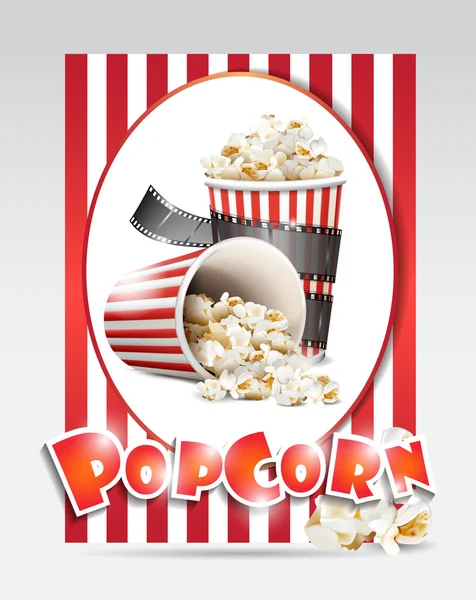 Boîte vectorielle avec pop-corn — Image vectorielle