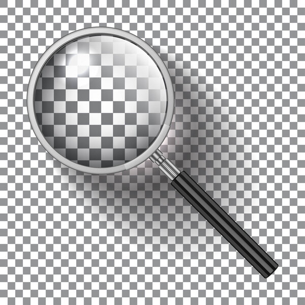 Realistic transparent magnifying glass