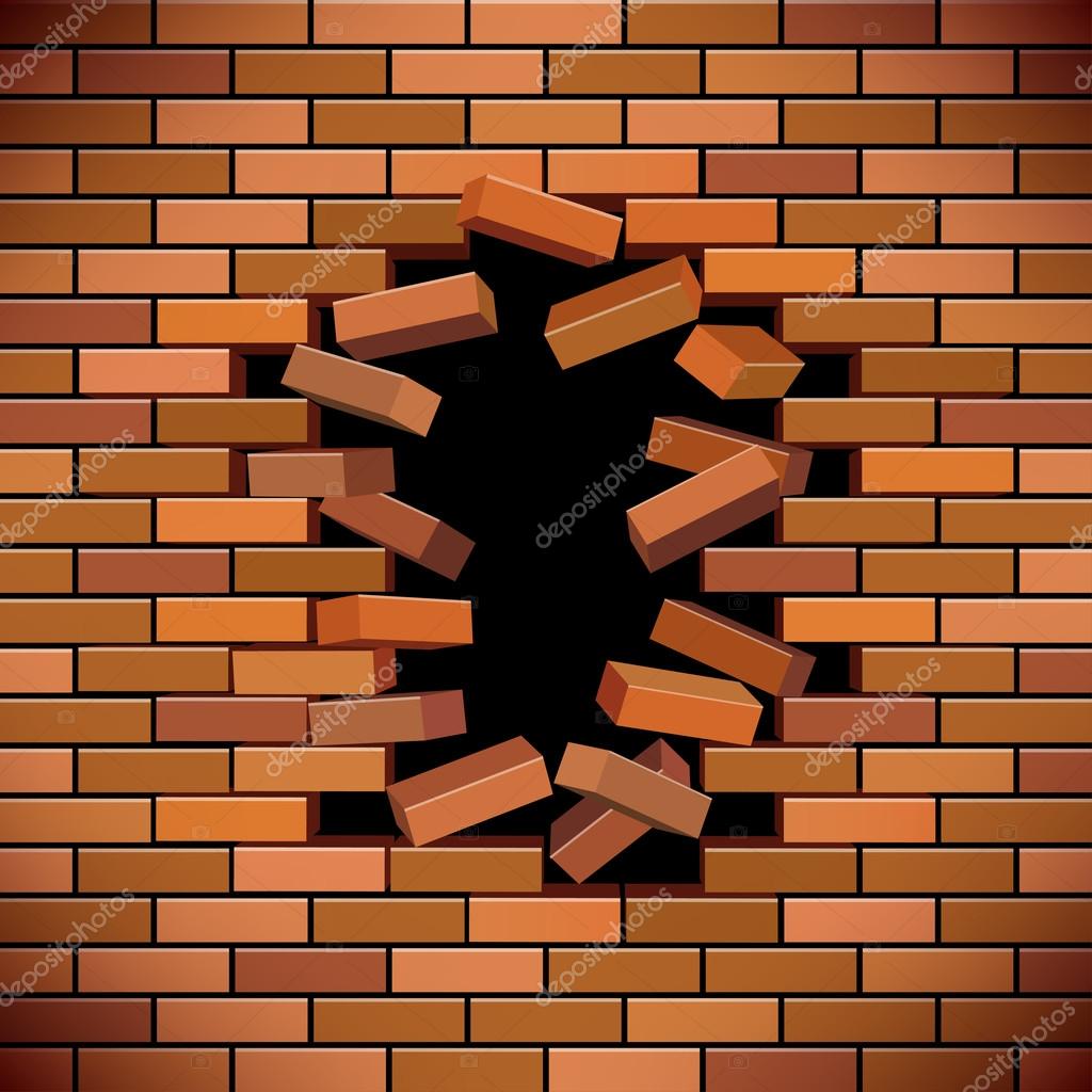 Broken Brick Wall Stock Vector Urfingus 117753924
