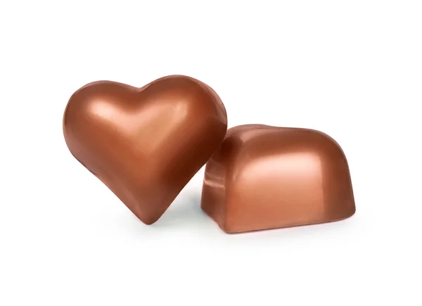 Csokoládé cukorka formájában szív — Stock Fotó