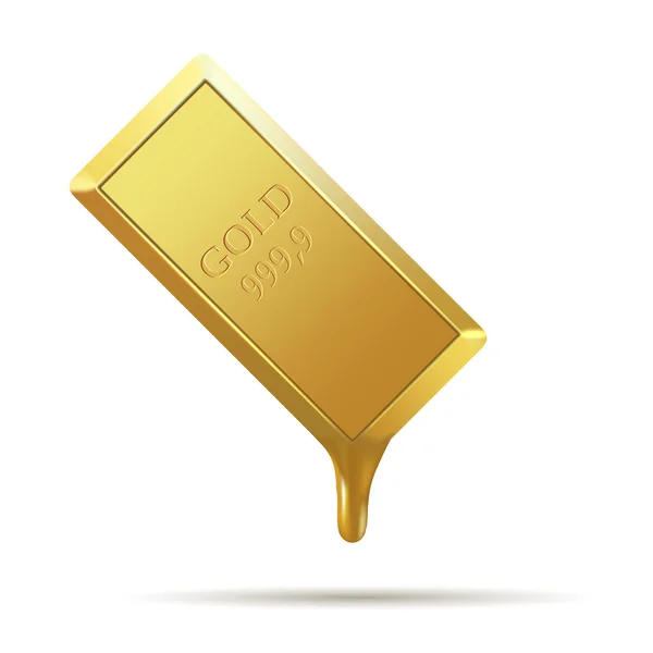 Gold bar isolated on a white background — Stock Vector