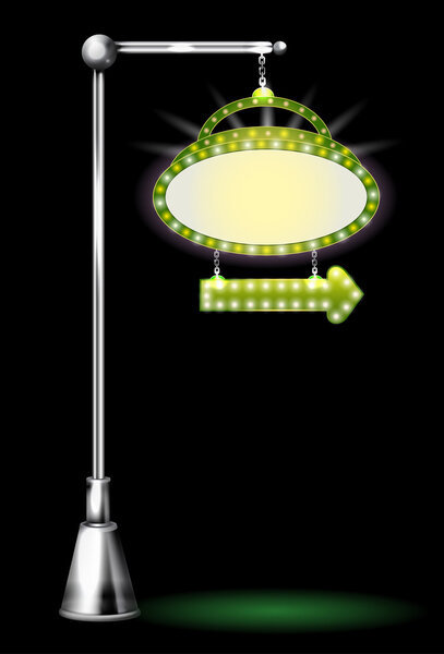 Уличная указка на черном фоне
