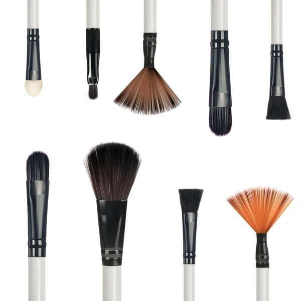 Set of make-up brushes isolated on white background, vector Royalty Free Stock Vectors