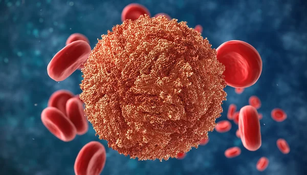 Zika virus in blood with red blood cells, a virus which causes Z — Stock Photo, Image