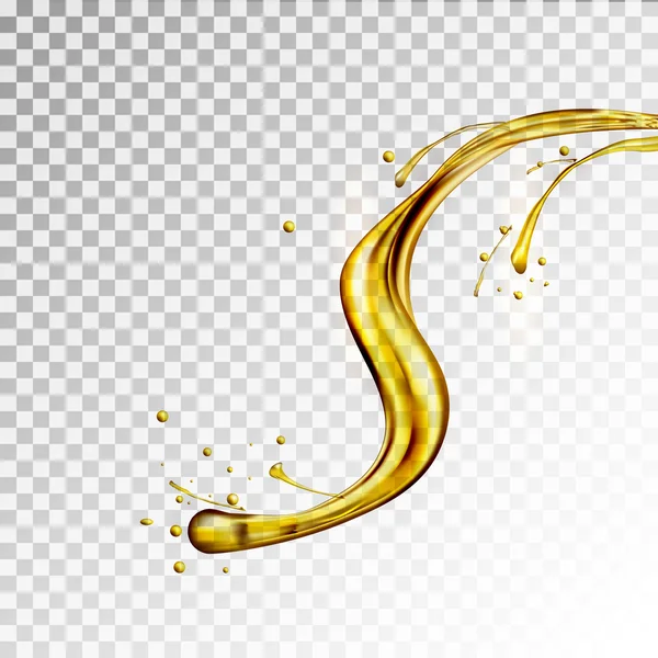 Olive oil splashing isolated on white background — Stock Vector
