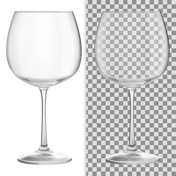 Bicchiere da vino vettoriale trasparente per sfondo chiaro — Vettoriale Stock