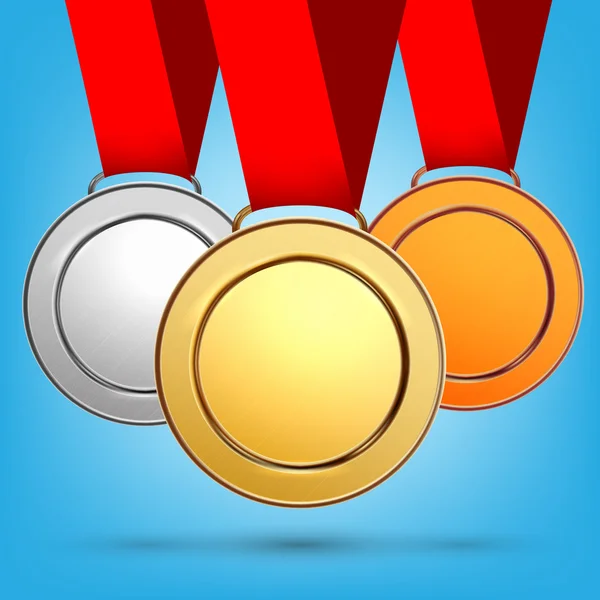 Gold, silver, bronze medal — Stock Vector