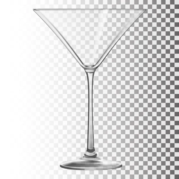 Glasbecher für Martini-Cocktails als Vektorillustration. transpar — Stockvektor