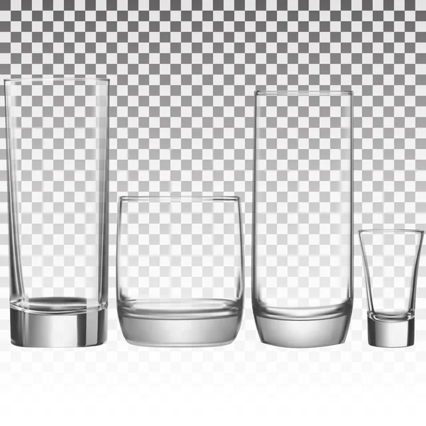 Set empty drinking glass — Stock Vector