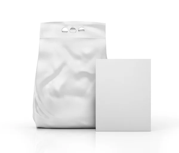 Weiße Blankoverpackungen für Waschpulver. 3D-Illustration — Stockfoto