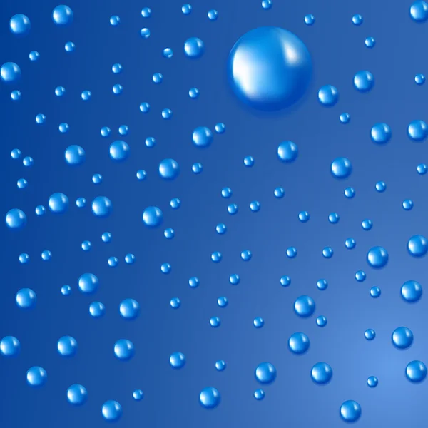 Σταγόνες νερού σε μπλε φόντο, διάνυσμα — Διανυσματικό Αρχείο
