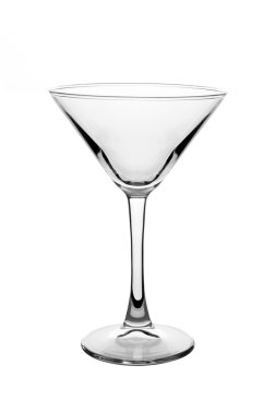 Beyaz bir arka plan üzerinde izole boş martini cam