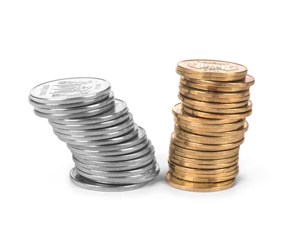 Coin stack isolated on white — Stock Photo, Image