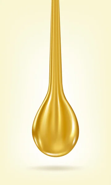 Golden drop. na białym tle na białym tle — Wektor stockowy