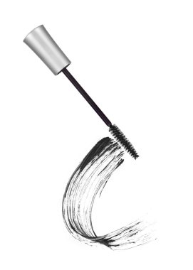 beyaz izole siyah rimel fırça darbeleri