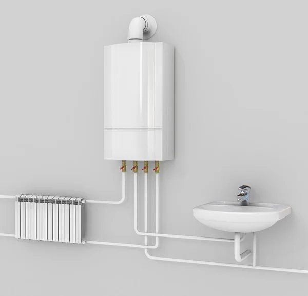 Sistema de calefacción de bajo consumo con termostatos. Casa Inteligente. hervir —  Fotos de Stock
