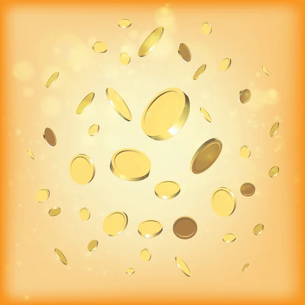 Pièces d'or tombant illustration vectorielle. Concept d'entreprise pour fin — Image vectorielle