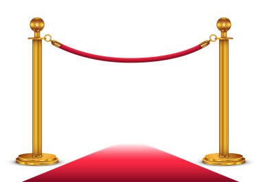 Kırmızı kadife ip ve kırmızı halı llustration