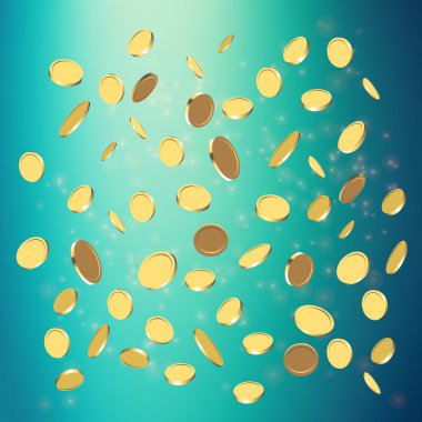 Düşen altın paraların vektör çizimi