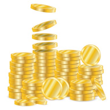 Altın sikkelerin vektör çizimi