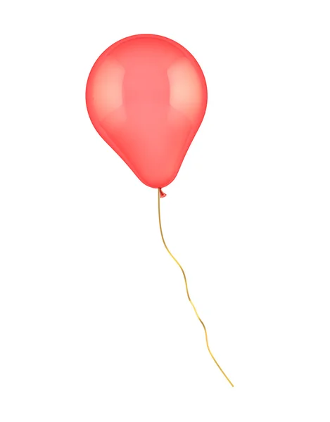 Red inflatable balloon on a white background. 3d illustration — Stock Photo, Image