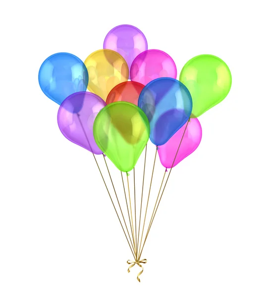 Couleur ballons brillants isolés sur blanc. Illustration 3d — Photo