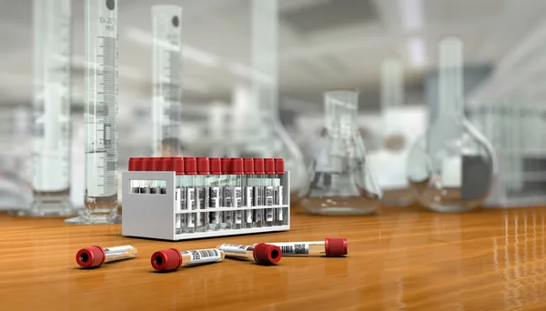 3D renderizado, ilustración. concepto de ciencia, gla laboratorio químico — Foto de Stock
