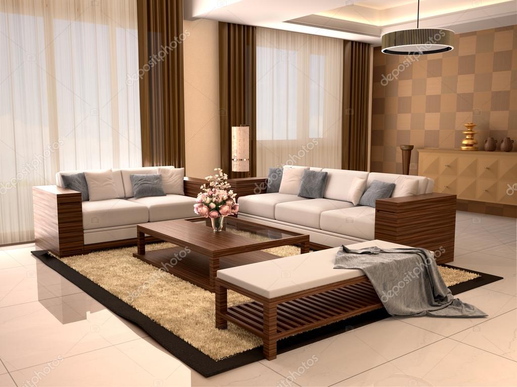 Modern design nappali meleg szÃnekkel. 3d s illusztráció — stock ... Mosdószekrény 60 cm