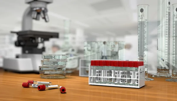 3D render, illusztráció. Tudomány fogalom, kémiai laboratóriumi gla — Stock Fotó