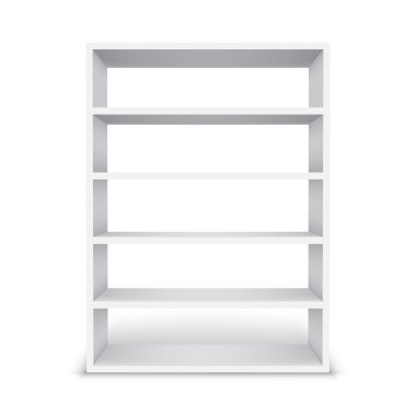 Boş beyaz raf dolap